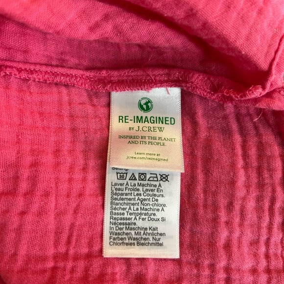 J. Crew Vibrant Pink Cotton Blouse with Button Detail Size XXS - Picture 4 of 5